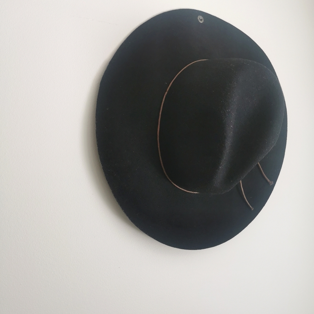 Wool Black Wide-Brim Hat